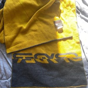 spyder ski brand scarf reversible yellow and grey scarve  snowboard neck warmer